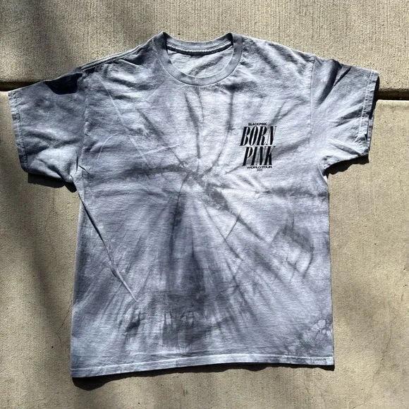 BlackPink - Born Pink World Tour - Gray Tie-Dye T-Shirt Size L - Picture 2 of 8